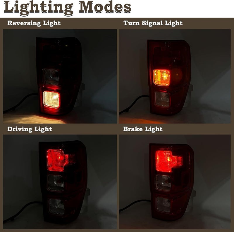KAMDKI RH Halogen Type Tail Light for 2019-2023 Ford Ranger XL - Right Passenger Side - Image 4