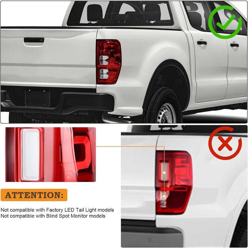 KAMDKI RH Halogen Type Tail Light for 2019-2023 Ford Ranger XL - Right Passenger Side - Image 3