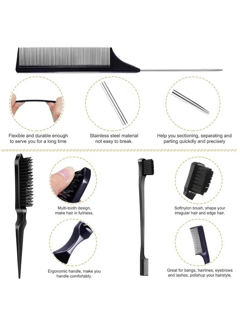 IKZEE 75g Hair Wax Stick and Comb Set 3 PCS Edge Control Brush Hair Slick Stick Wax Stick for Hair Bristle Brush for Flyaways Teasing Brush for Hair Styling for Baby Hair & Flyaways & Edge Frizz Hair - Image 4