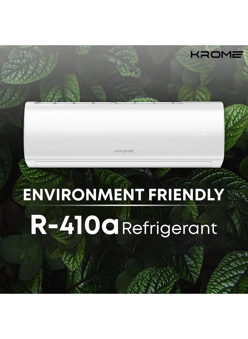 Krome Ac Split Air Conditioner With Advanced Rotary Compressor Technology 24000 Btu Low Noise Environment Friendly R-410A Smooth And Stable Operations KR-AR24TT3 White - Image 3