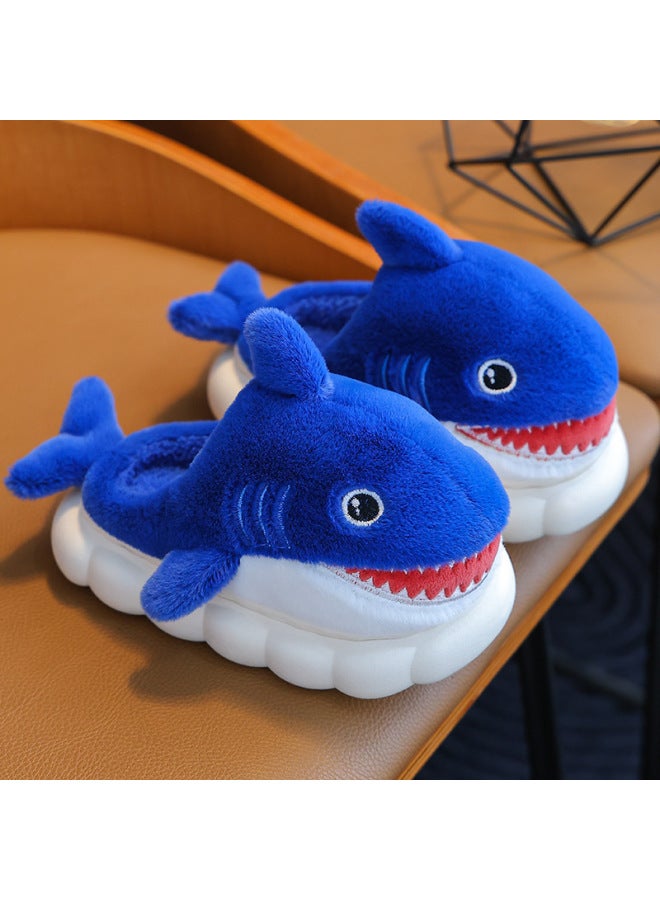 Winter Children's Cotton Slippers Boys Girls Warm Fleece-lined Parent-child Medium Small Kids Heel-wrapped Plush Home Baby Cotton Slippers - Image 3