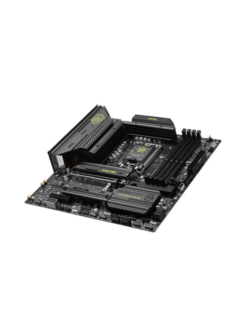 إم اس أي لوحة أم MAG B860M MORTAR WiFi، إنتل LGA1851، شريحة B860، Micro-ATX، 4x DDR5 UDIMM، تصل إلى 256GB، PCIe 5.0 x16، 3x M.2 (PCIe 5.0/4.0)، Wi-Fi 7، LAN 5G، Thunderbolt 4، HDMI 2.1، جاهز لسلسلة Core Ultra 2 | 911-7E40-002 - Image 2