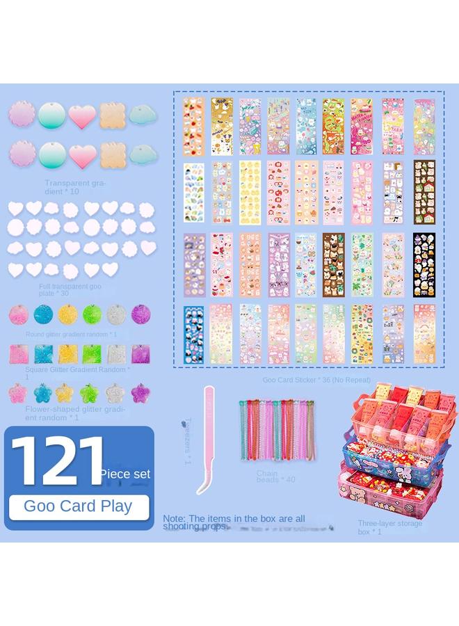 Bluejw Deluxe Goka Suit Girl Children's Hand Account Sticker Goka Diy Goka Hand Account Estimation Card Full Set Of Tools Large - Image 1