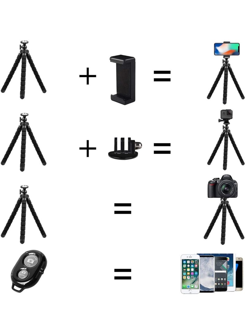 10-Inch Flexible Mini Tripod with Remote Control – Mobile and Camera Stand for Vlogging and Video Recording - Image 2