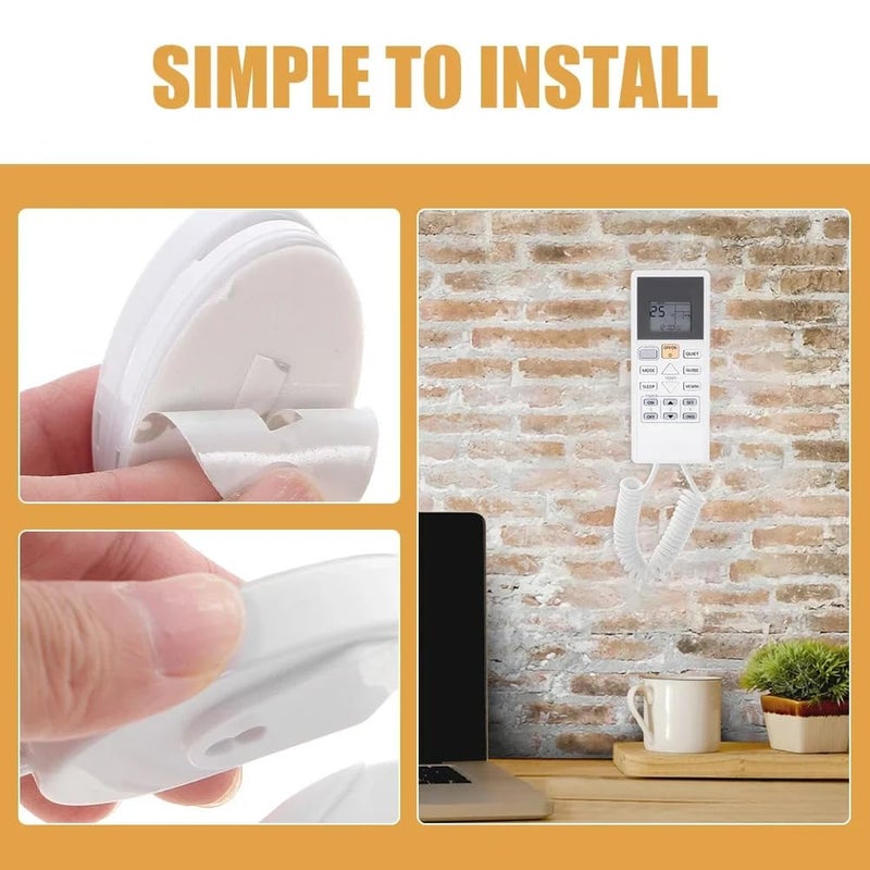 ACROWN Magnetic Remote Control Holders Wall Mount with Spring Ropes - Safely Secure Remotes, Wall-Mount with No Drill Self-Adhesive, Anti-Lost, Extendable Spring for All TV Remotes (6) - Image 2