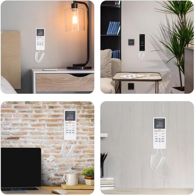 ACROWN Magnetic Remote Control Holders Wall Mount with Spring Ropes - Safely Secure Remotes, Wall-Mount with No Drill Self-Adhesive, Anti-Lost, Extendable Spring for All TV Remotes (6) - Image 4