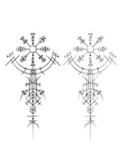 Dopetattoo Thor Six sheets Temporary Tattoos for Men and Women Black Abstract Viking Symbols Isolated on White Background Symbol Rune Signs Nordic Ancient Gothic Fake Tattoo Kits Sets For Neck Hands Leg 