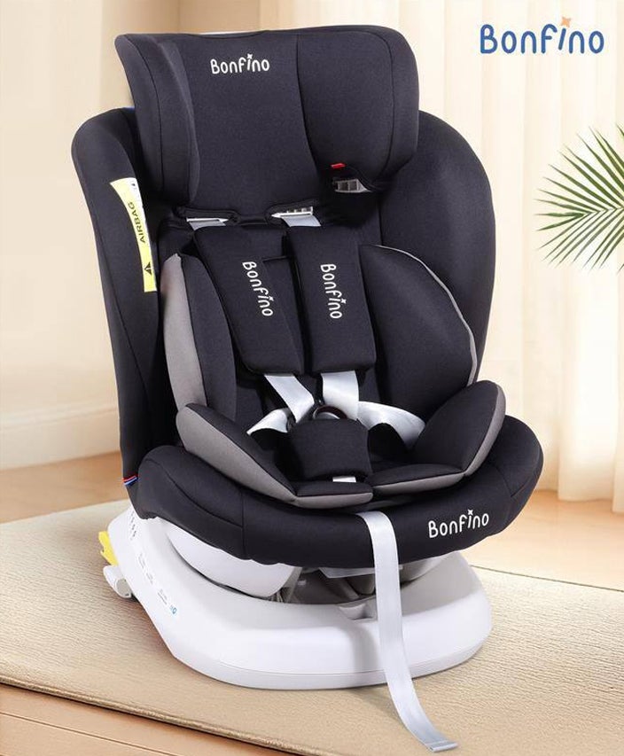 Bonfino Compass Isofix Convertible Car Seat with 5-Point Safety Harness, 4 Recline Positions and 7-Level Height Adjustment - Black - Image 1