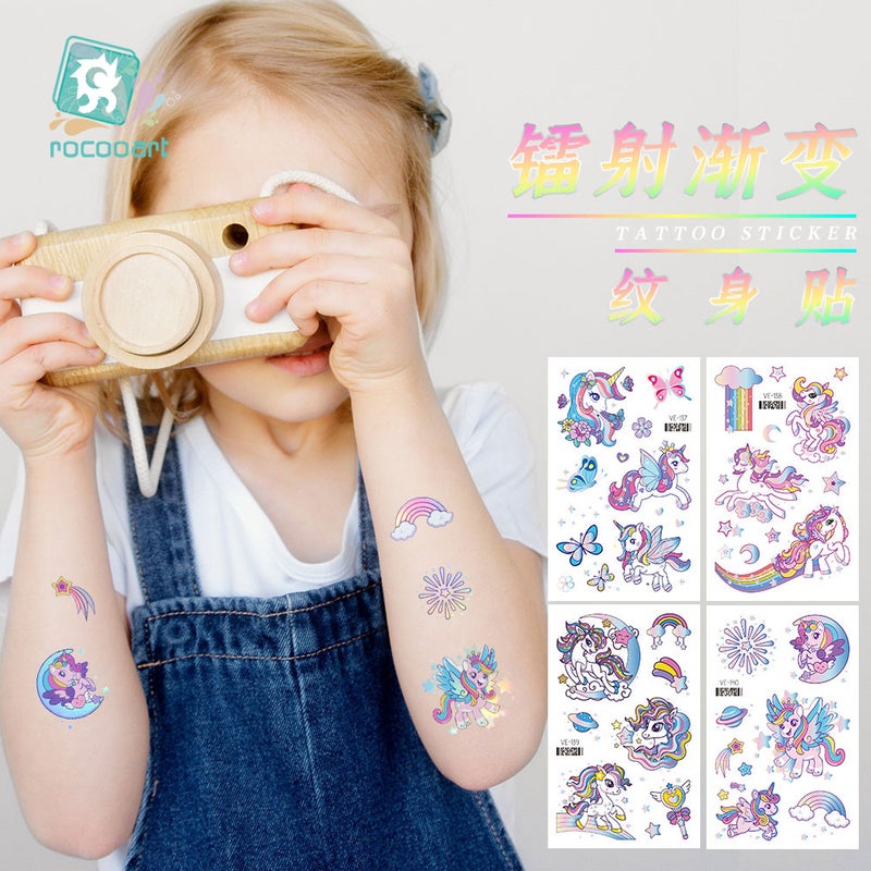 Factory Direct Supply New Metal Tattoo Sticker Cartoon Dinosaur Hot Laser Animal Space Boy Girl Face Sticker Arm - Image 2