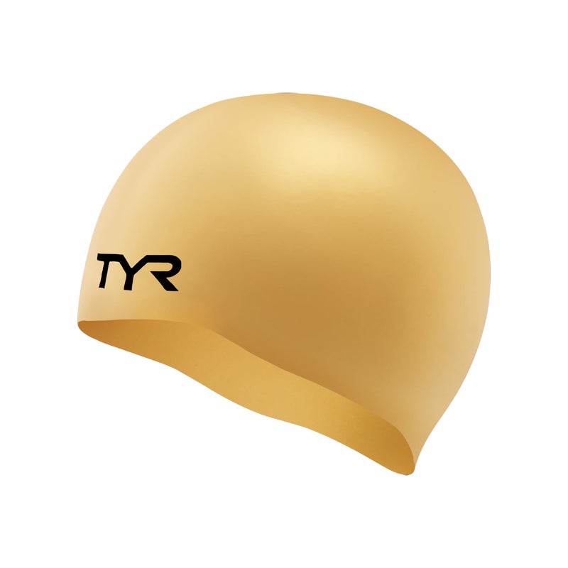 TYR Silicone Swim Cap for Men and Women WrinkleFree Durable Tear Resistant Low Drag Training Competition Cap Gold - Image 2
