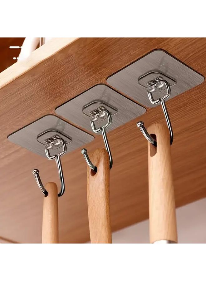 10pcs Large Adhesive Wall Hooks Mounted Hanger For Bathroom Kitchen Room - Image 2