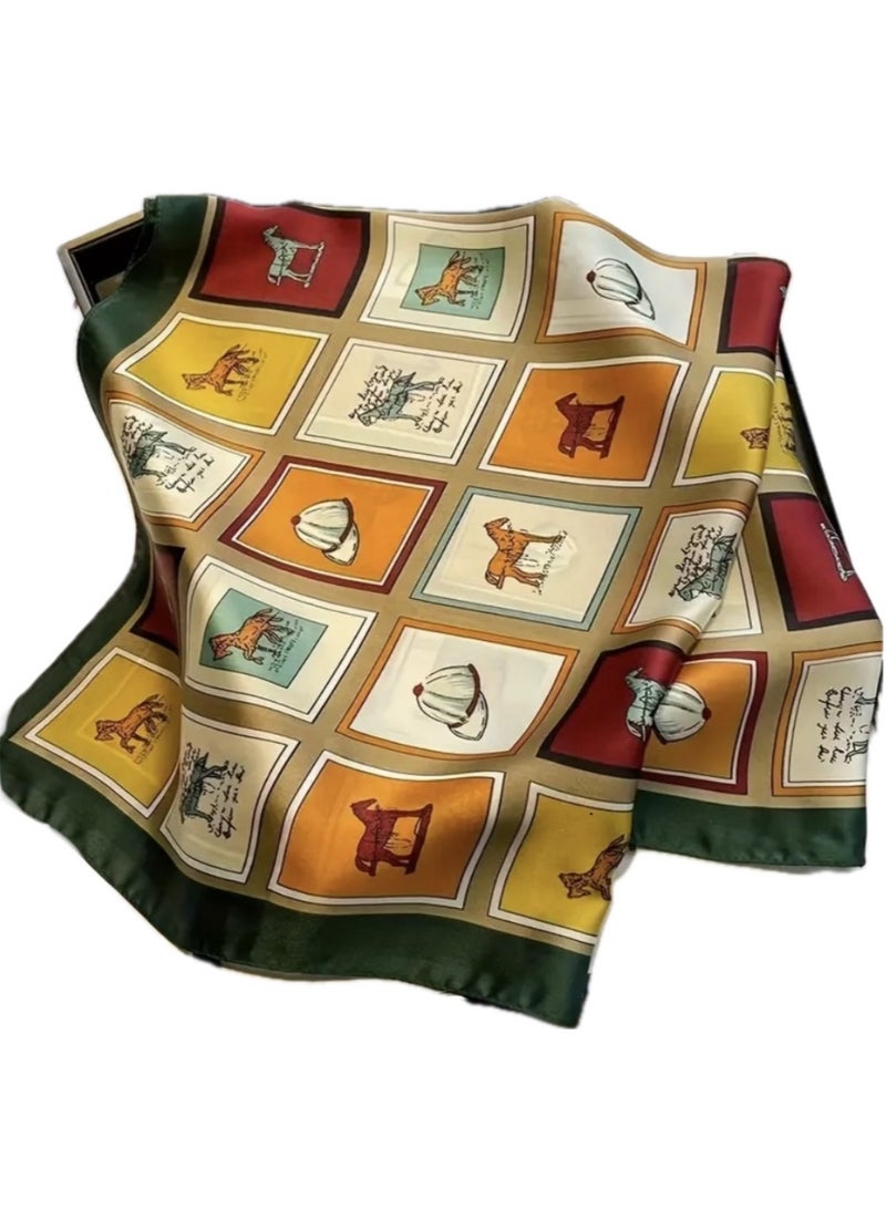 SOLOBUY Style Scarf 70 x 70cm, Multicolor, Polyester - Image 1