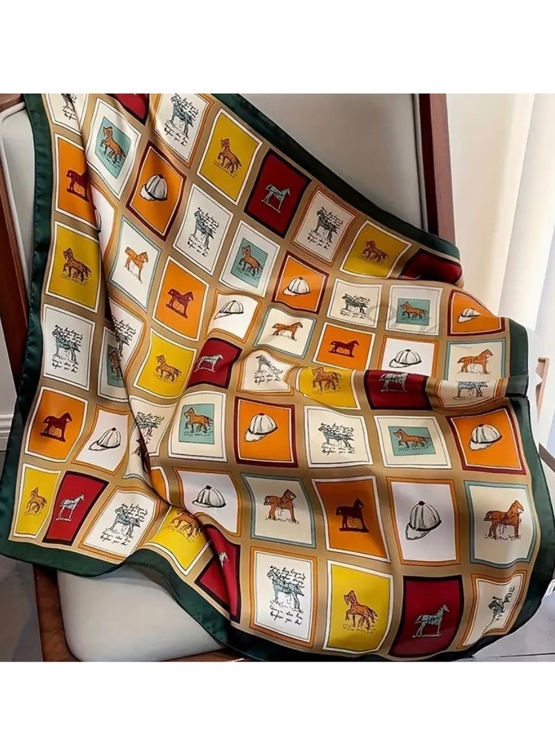 SOLOBUY Style Scarf 70 x 70cm, Multicolor, Polyester - Image 3
