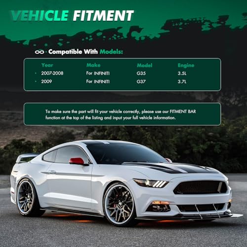 SCITOO شفاط أمامي لامع بتصميم كربوني من SCITOO يناسب 2007-2009 إنفينيتي G35 G37 سيدان - Image 2
