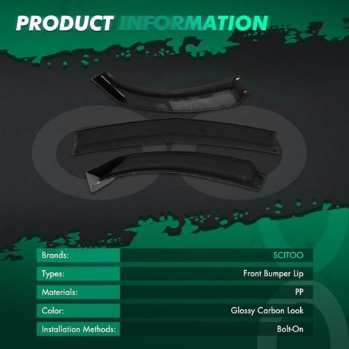 SCITOO شفاط أمامي لامع بتصميم كربوني من SCITOO يناسب 2007-2009 إنفينيتي G35 G37 سيدان - Image 4