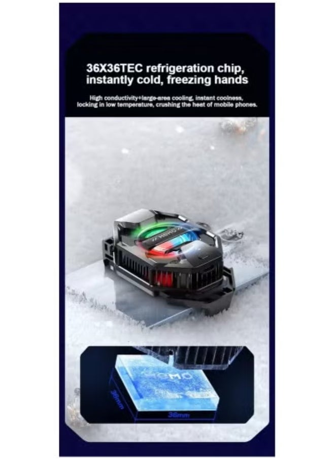 Memo DL20 Mobile Phone Cooling Fan with Semiconductor Radiator & Real-Time Temperature Display – Ultra-Quiet Compact Phone Cooler for Gaming & Streaming – Prevents Overheating and Enhances Device Performance – Compatible with Android & iOS Devices  - Image 2