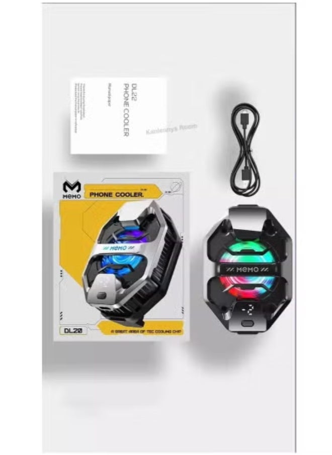 Memo DL20 Mobile Phone Cooling Fan with Semiconductor Radiator & Real-Time Temperature Display – Ultra-Quiet Compact Phone Cooler for Gaming & Streaming – Prevents Overheating and Enhances Device Performance – Compatible with Android & iOS Devices  - Image 4