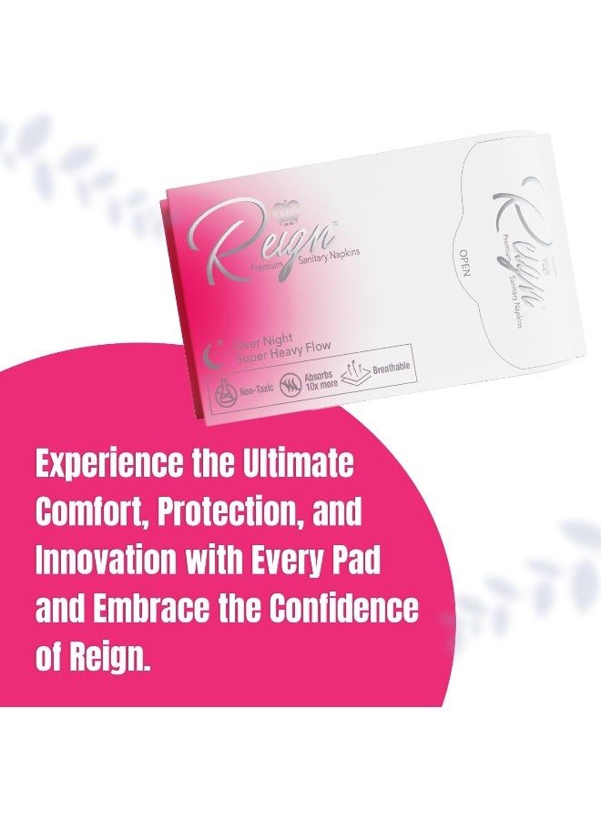 Reign Over Night Super Heavy Flow with Wings Sanitary Napkin for Women Super Absorbent Pads 7 Count 1 Pack - Image 5