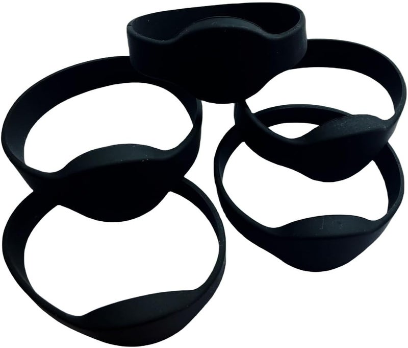 YARONGTECH RF 1K RFID Wristband 13.56MHZ ISO14443A Silicone Adult Size (Pack of 5) (Black) - Image 2
