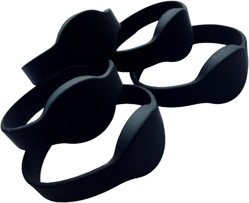 YARONGTECH RF 1K RFID Wristband 13.56MHZ ISO14443A Silicone Adult Size (Pack of 5) (Black) - Image 1