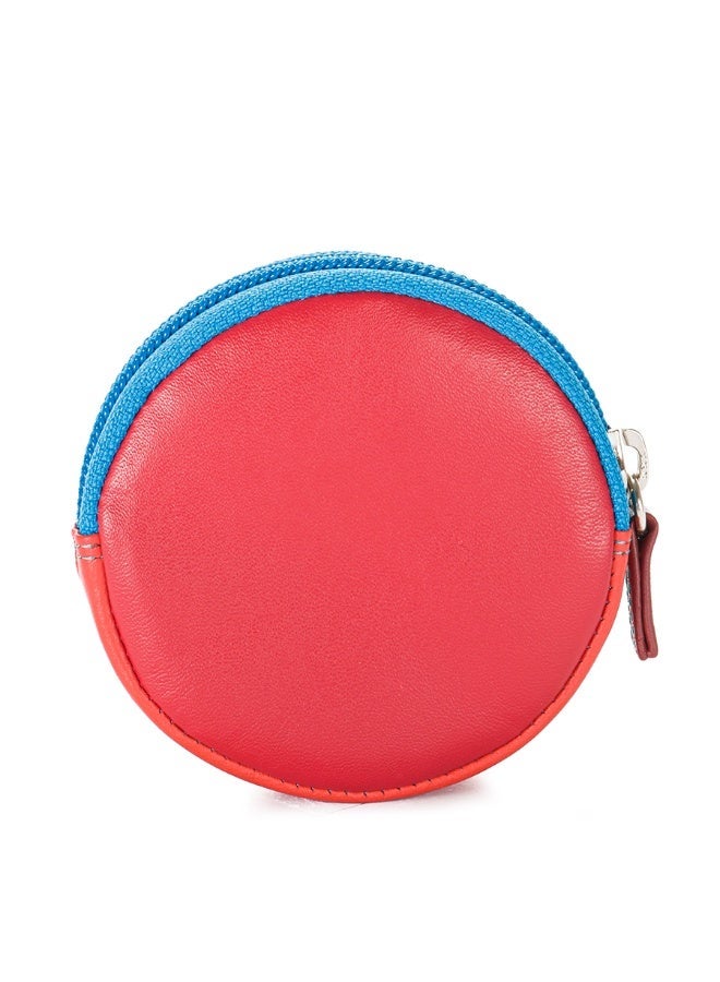 mywalit Round Coin Purse Pompeii in Premium Nappa Leather | Compact Zip Coin Wallet with Embossed Elephant Design | Colourful Small Change Purse by Mywalit - Image 2