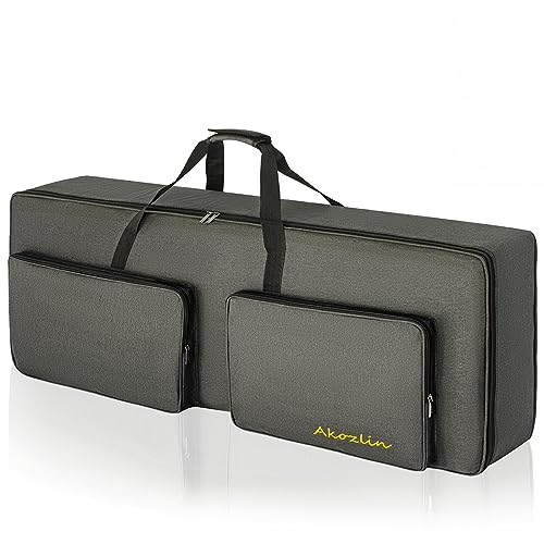 AKOZLIN 76-Key Padded Keyboard Gig Bag Portable Foldable Electric Piano Keyboard Case Bag For 76-Note Keyboards 46.5”×19.2”×6.3” - Image 1