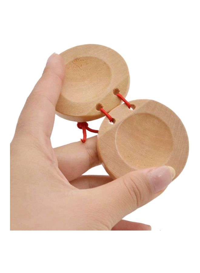 NIBEMINENT 2-Piece Wooden Castanets Toy 5.5centimeter  - Image 4