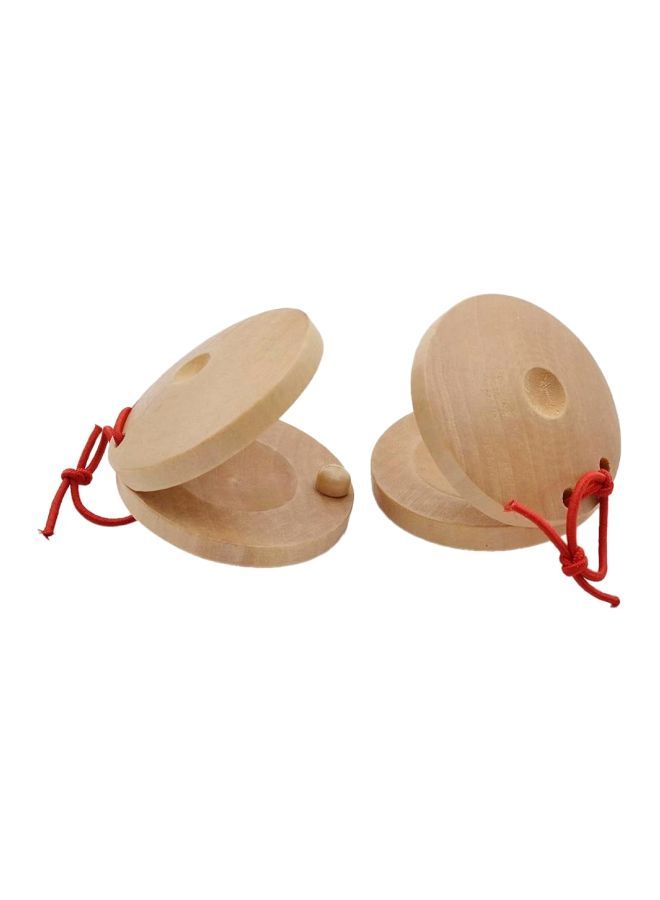 NIBEMINENT 2-Piece Wooden Castanets Toy 5.5centimeter  - Image 1