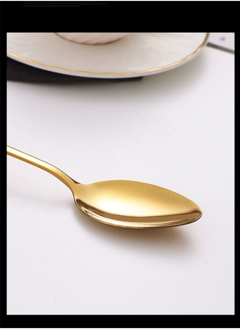 Sharpdo 30Pcs Stainless Steel Flatware Cutlery Set Golden  - Image 3