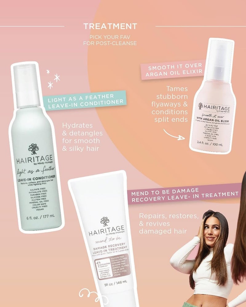 Hairitage Argan Oil Hair Oil Spray for Frizzy, Curly + Dry Damaged Hair - Lightweight Hair Oil Conditioner for Women + Men - Styling + Finishing + Control Flyaways - Moisturize + Repair Hair - Image 3