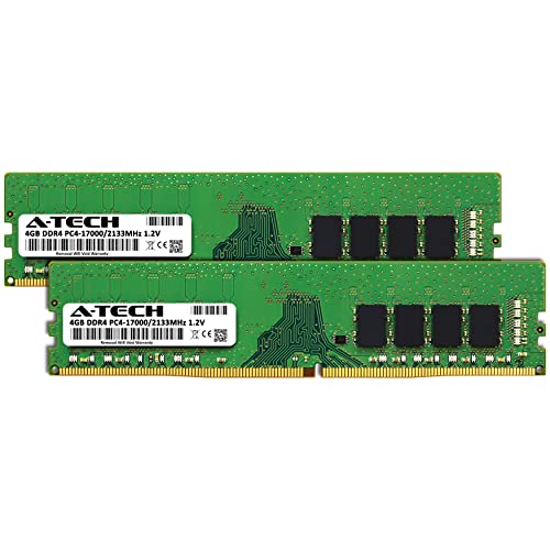 A-Tech 8GB (2x4GB) DDR4 2133 MHz UDIMM PC4-17000 (PC4-2133P) CL15 DIMM Non-ECC Desktop RAM Memory Modules - Image 2