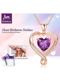 Zifeel Infinity Heart Pendant 925 Sterling Silver, Rose Gold Birthstone Necklace  - Image 4