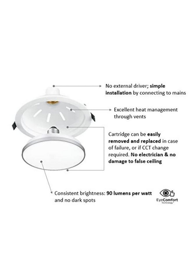 Philips فيلبس 14 واط LED داونلايت للسقف | ضوء سقف آمن للسقف للمنزل والقاعة | ضوء نهاري بارد، عبوة من 4 - Image 2