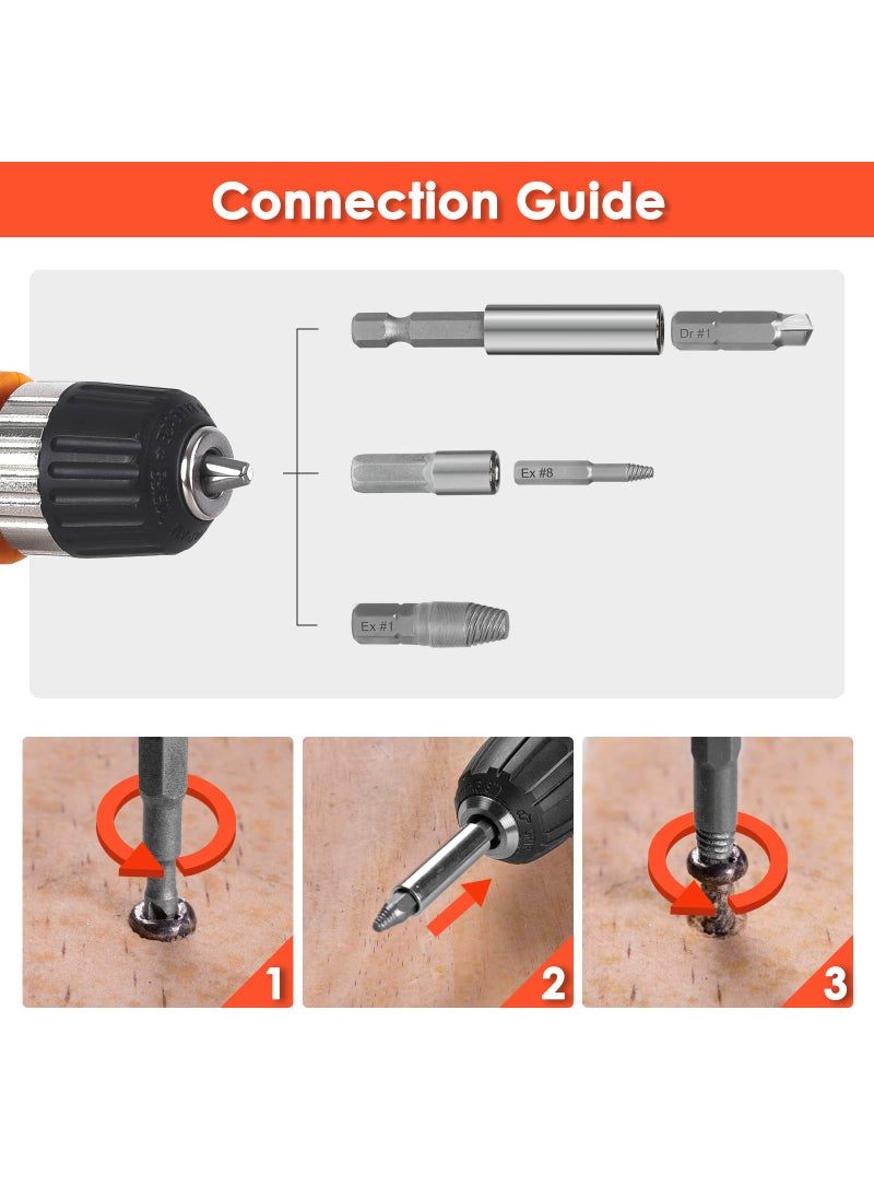 THINKWORK THINKWORK 24 Piece Damaged Screw Extractor Set, HSS 6542 (68 HRC), Easy Out Bolt Extractor Set, Stripped Screw Remover for Removing Damaged, Frozen, Rusted, Rounded-Off Bolts, Nuts, Small Screws  - Image 3