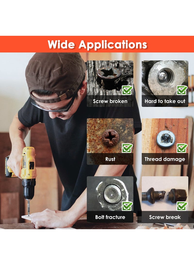 THINKWORK THINKWORK 24 Piece Damaged Screw Extractor Set, HSS 6542 (68 HRC), Easy Out Bolt Extractor Set, Stripped Screw Remover for Removing Damaged, Frozen, Rusted, Rounded-Off Bolts, Nuts, Small Screws  - Image 2