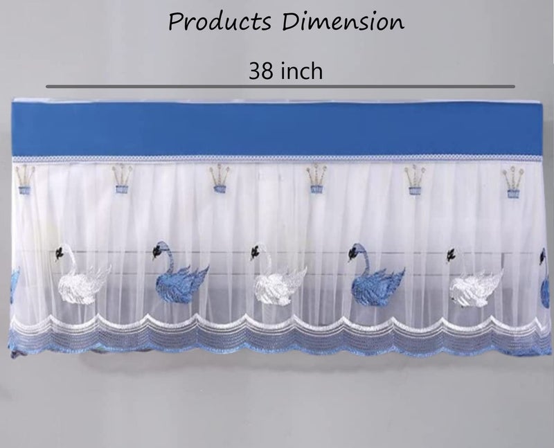 DARSHANAM WORLD Premium Work Indoor Ac Dust Protection Cover Dust Proof Washable Ac Cover For All Season Open Type Running Mode Ac Cover 1.5 Ton (38 X 12 X 9 Inch ) (Blue Duck), Fabric - Image 5