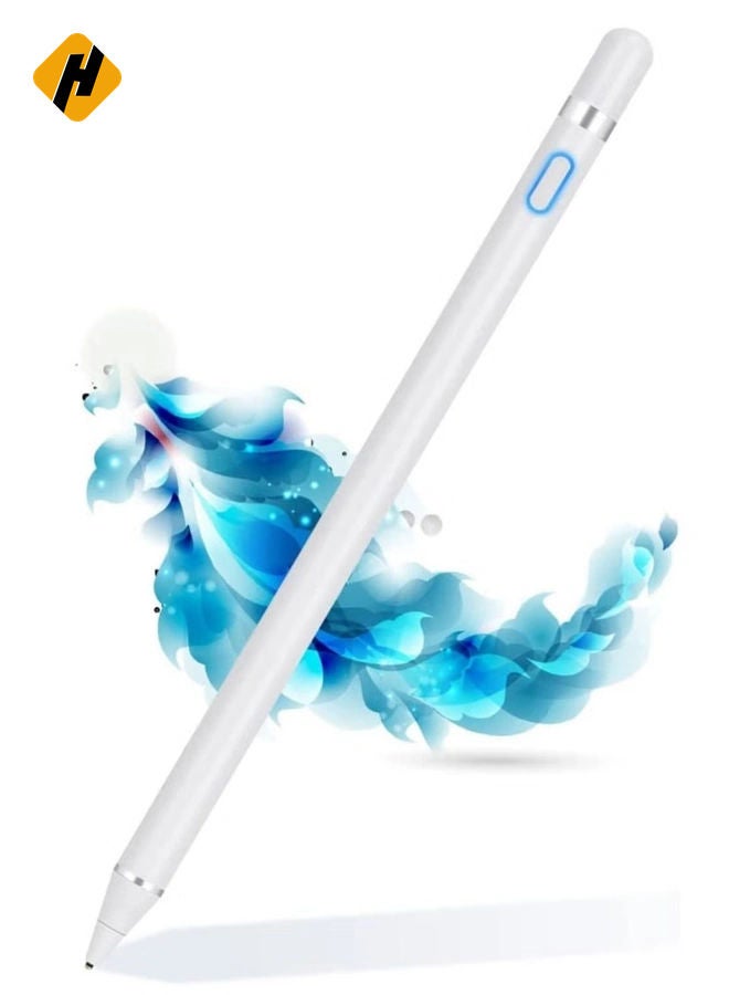 HuHa Stylus Pen Compatible with iPad Apple pencil Touch Screen Pen Capacitive Rechargeable Styli with 1.5mm Ultra Fine Tips Compatible with iPads/Tablets/iPhones/Samsung/Lenovo/LG&HTC with Two Caps  - Image 1