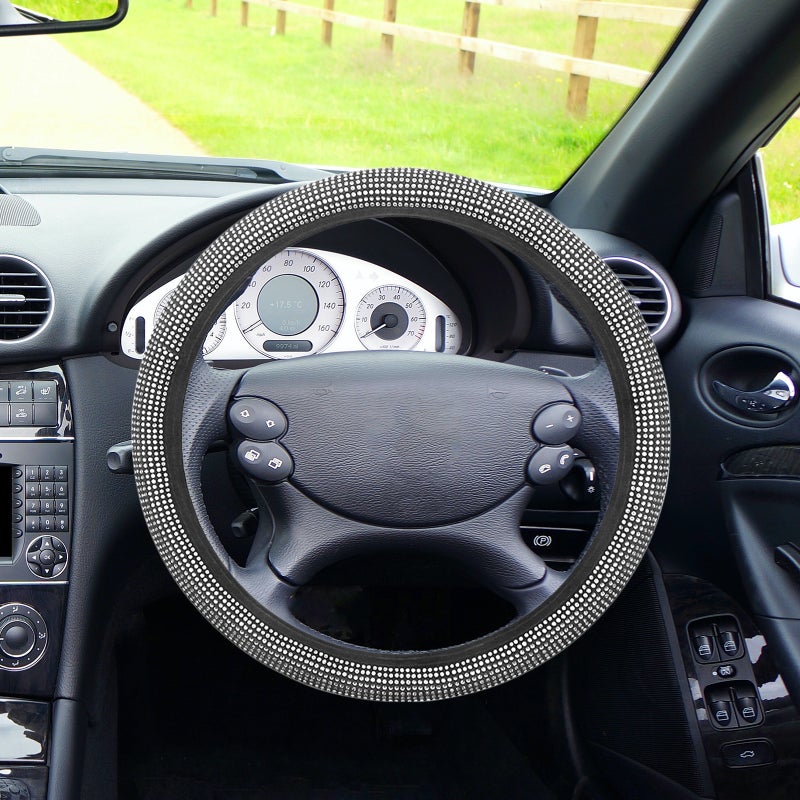 2pcs Car Steering Wheel Protector Vehicle Rhinestone Wheel Protector Car Interior Steering Wheel - Image 3