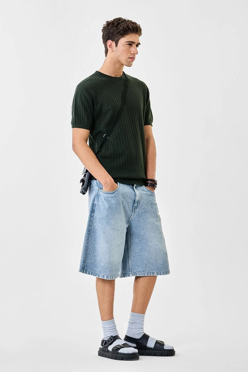 SNITCH 100% Cotton Regular Fit Flat Knit T-Shirt