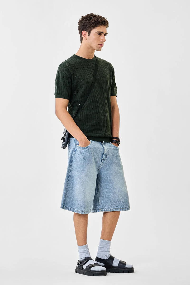 SNITCH 100% Cotton Regular Fit Flat Knit T-Shirt