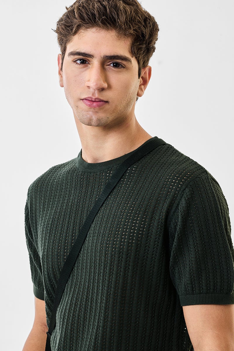 SNITCH 100% Cotton Regular Fit Flat Knit T-Shirt - Image 3