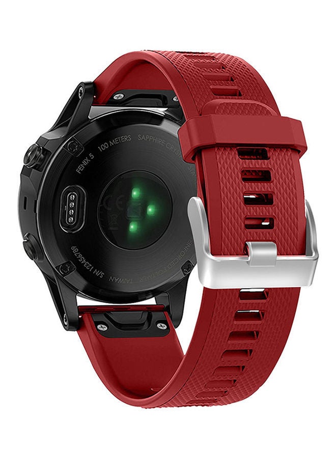 NIBEMINENT Replacement Smart Watch Band For Garmin Fenix 5 Red  - Image 3