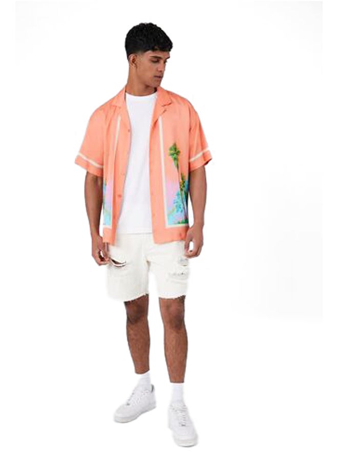 FOREVER 21 - Tropical Print Short-Sleeve Shirt - Image 1