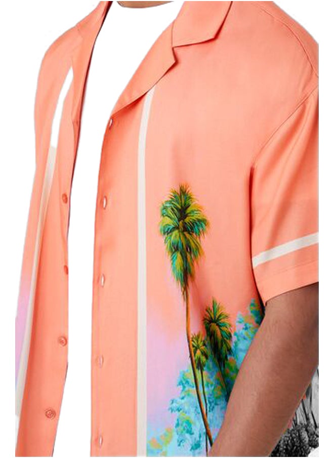 FOREVER 21 - Tropical Print Short-Sleeve Shirt - Image 1