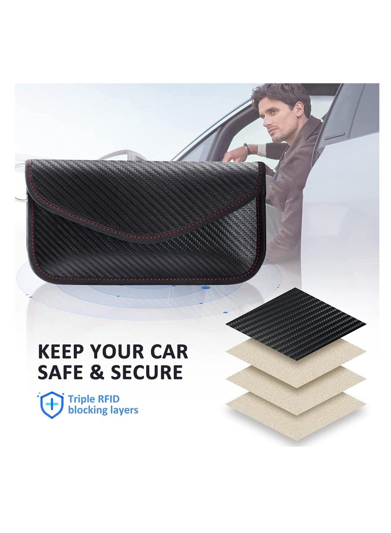 Faraday Pouch for Phones and Car Keys, Anti-Tracking Mobile Phone Case, Car Key Signal Blocker Wallet, Smartphone Electronic Devices Anti-Tracking Wallet (Black)  - Image 4