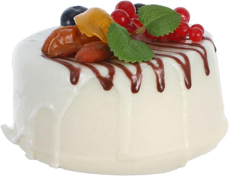 White Faux Wedding Cake Prop 10x10x6 5cm Artificial Birthday Party Decor - Image 1