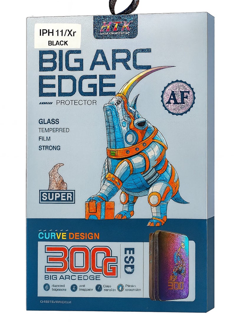 HTKCRX : 5mm Tempered Glass Screen Protector with Big Arc Edge for iPhone 11 / XR – HD Clarity & High Touch Sensitivity, Shock Resistant - Image 1