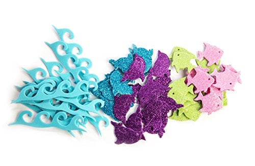 Fibre Craft Creative Hands Glitter Foam Stickers, Fish and Dolphin - Image 2
