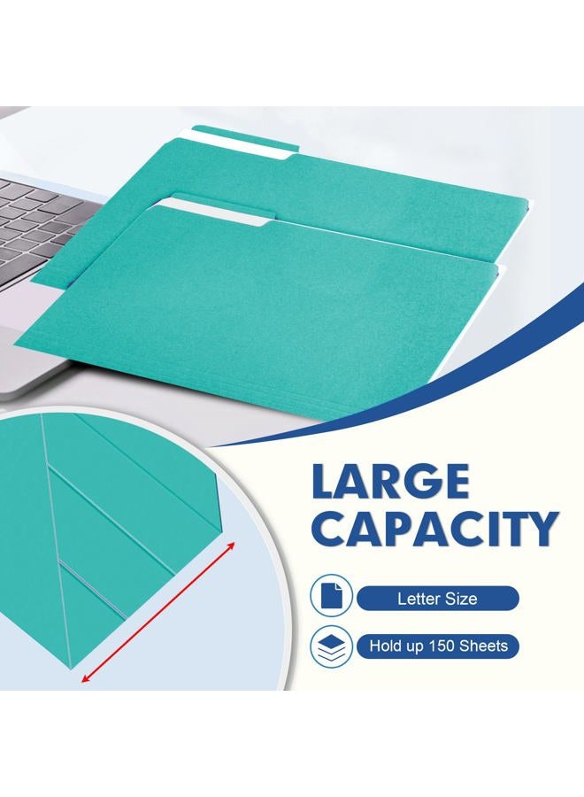 PANDRI File Folder, PANDRI 120 Pack File Folder, 1/3 Cut Tab, Letter Size, Filing Folder for Office School Business, Aqua - Image 4