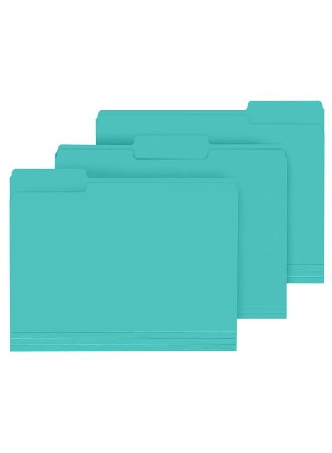 PANDRI File Folder, PANDRI 120 Pack File Folder, 1/3 Cut Tab, Letter Size, Filing Folder for Office School Business, Aqua - Image 1